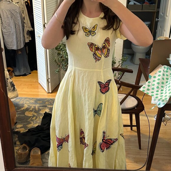 Fanm Mon Papiyon Dress in Light Yellow Size M - Picture 3 of 4